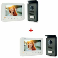 Visiophone Extel Nova - Couleur 2 Fils Blanc - Lot De 2