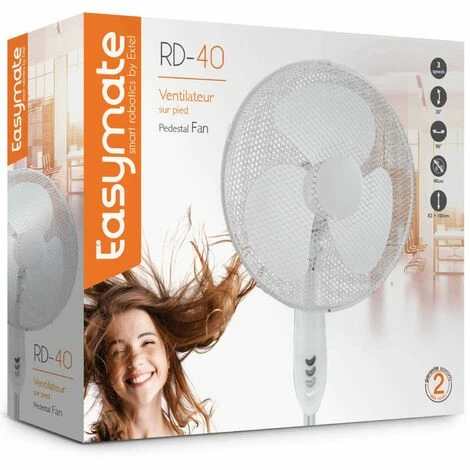 Lot 3 Ventilateurs Sur Pied Easymate RD-40 Extel Réglable 82 à 100 Cm Tête Rotative 3 Vitesses 3 Lot 3 Ventilateurs Sur Pied Easymate RD-40 Extel Réglable 82 à 100 Cm Tête Rotative 3 Vitesses – Image 2