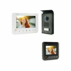 Visiophone Extel Nova - Couleur 2 Fils Blanc - Visiophone + écran Supplémentaire
